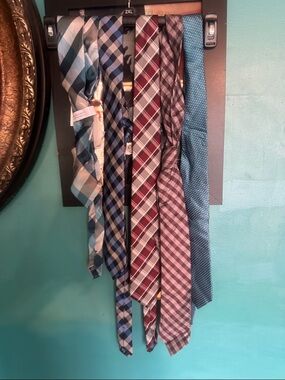 Assorted Men’s Patterned Ties - Blue, Burgundy, Gray Mix